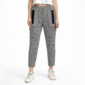 Sachin and Babi Tweed Pants Women’s Size 4 Cream Black Slim Fit Zippered Cropped